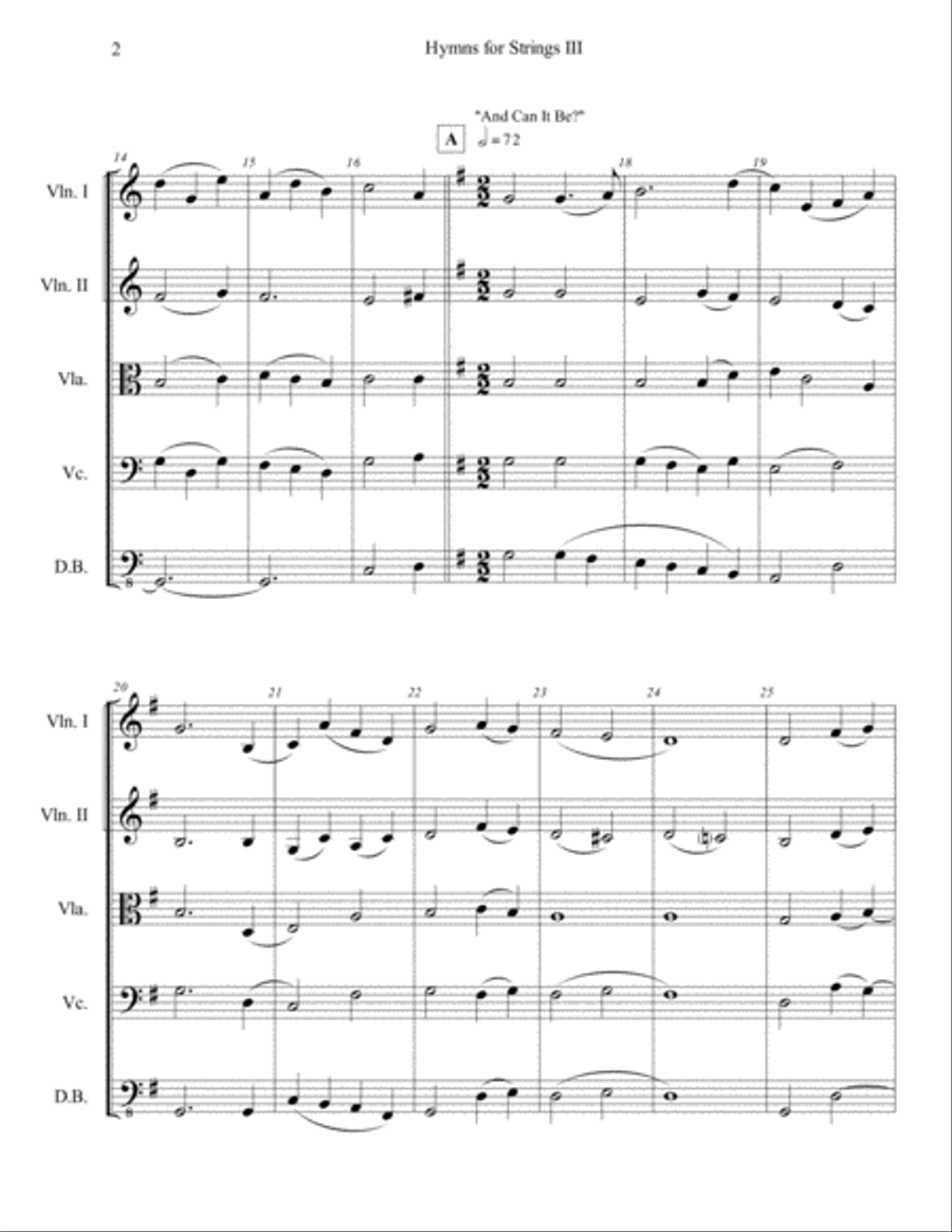 Hymns for Strings III - Charles Wesley String Quartet scores gallery preview page 3