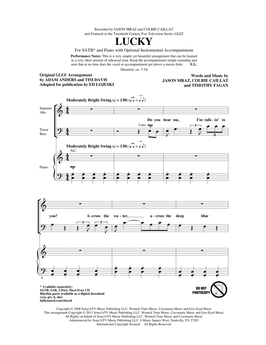 Lucky 4-Part scores gallery preview page 1