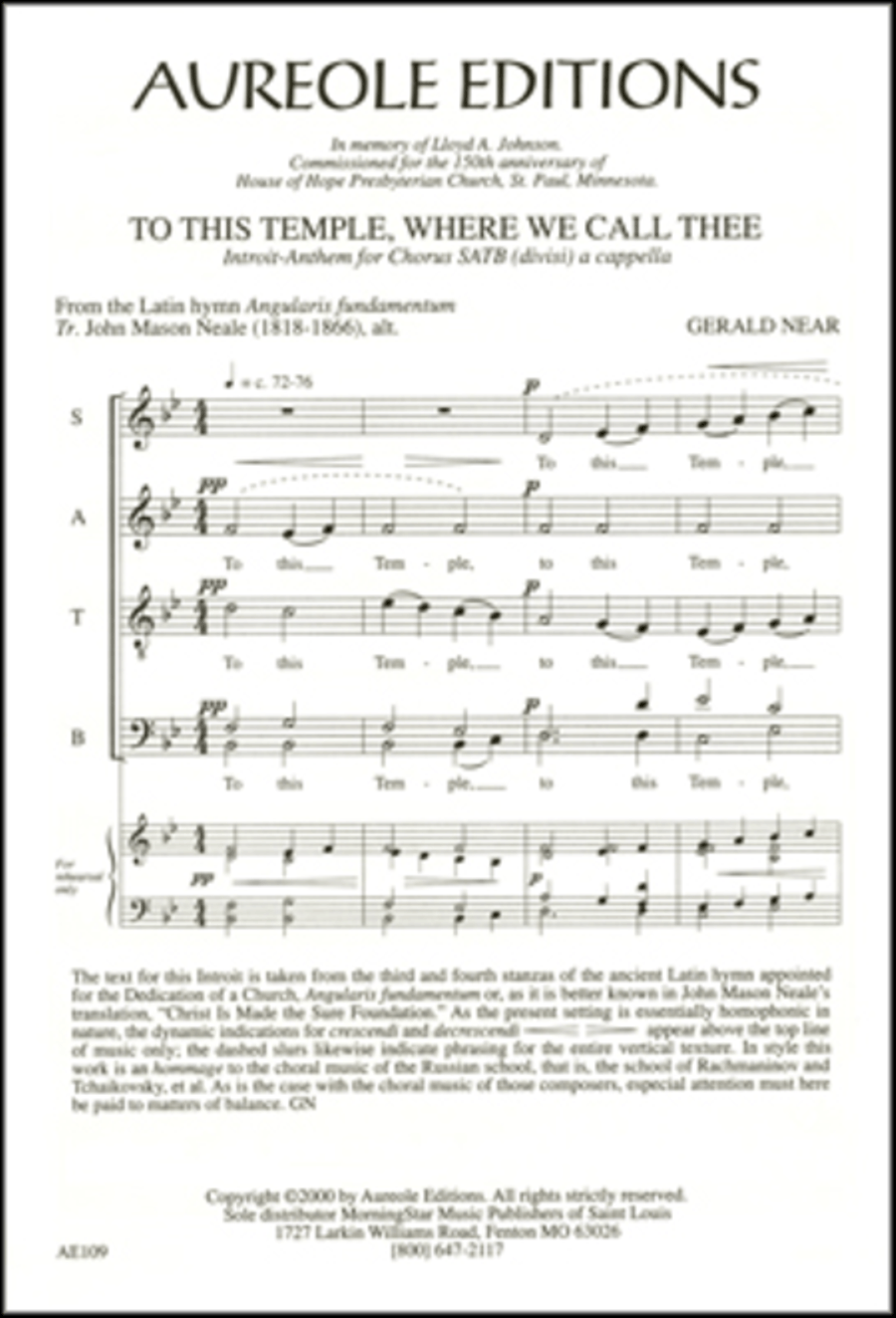 To This Temple, Where We Call Thee Divisi scores gallery preview page 1