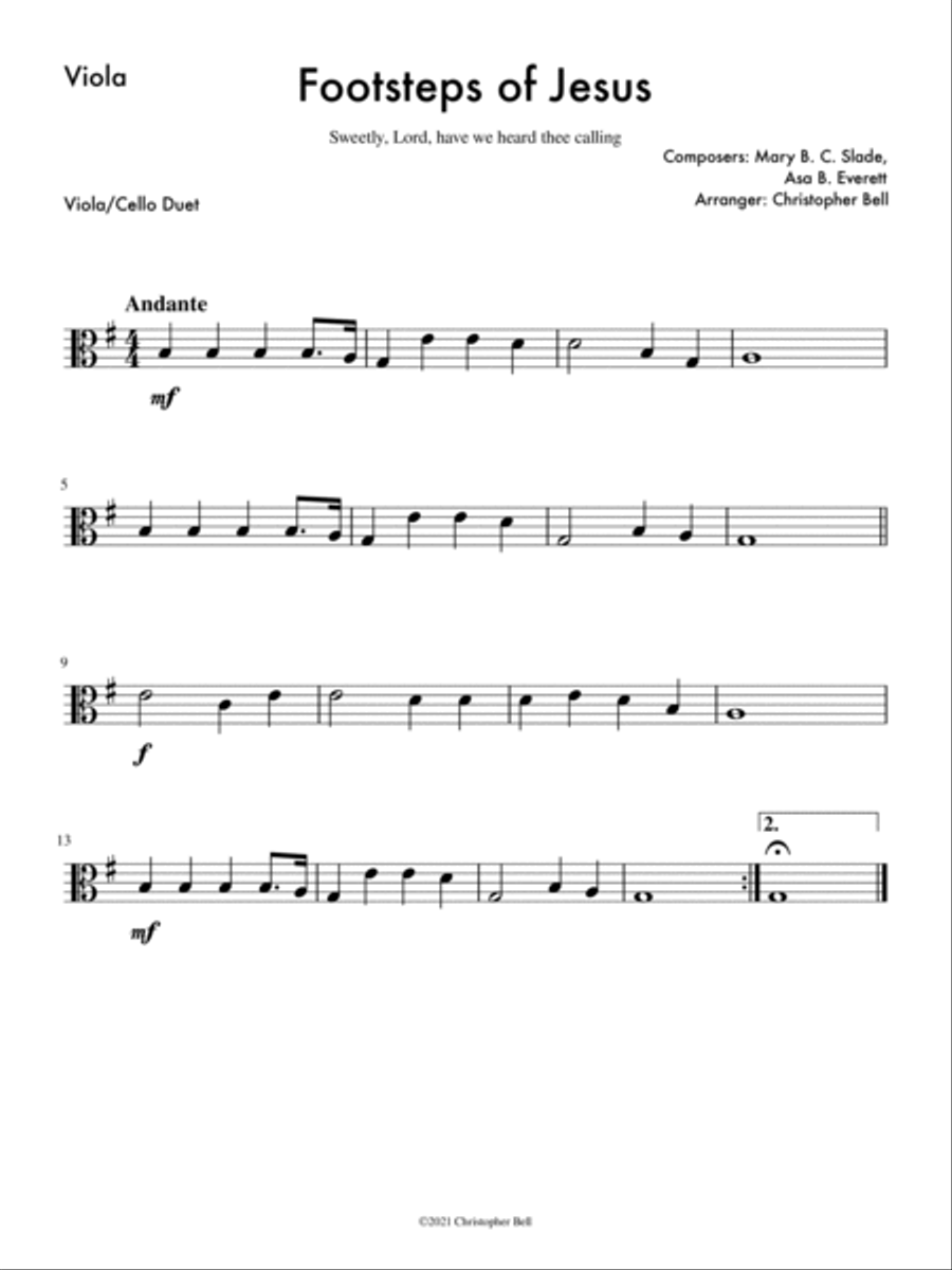 Footsteps of Jesus - Viola/Cello Duet String Duet scores gallery preview page 2