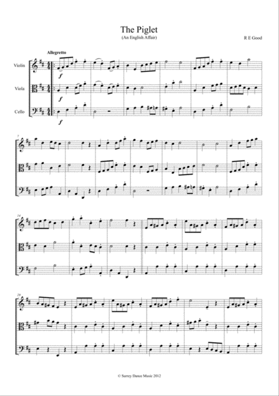 The Piglet (An English Affair) String Trio scores gallery preview page 1