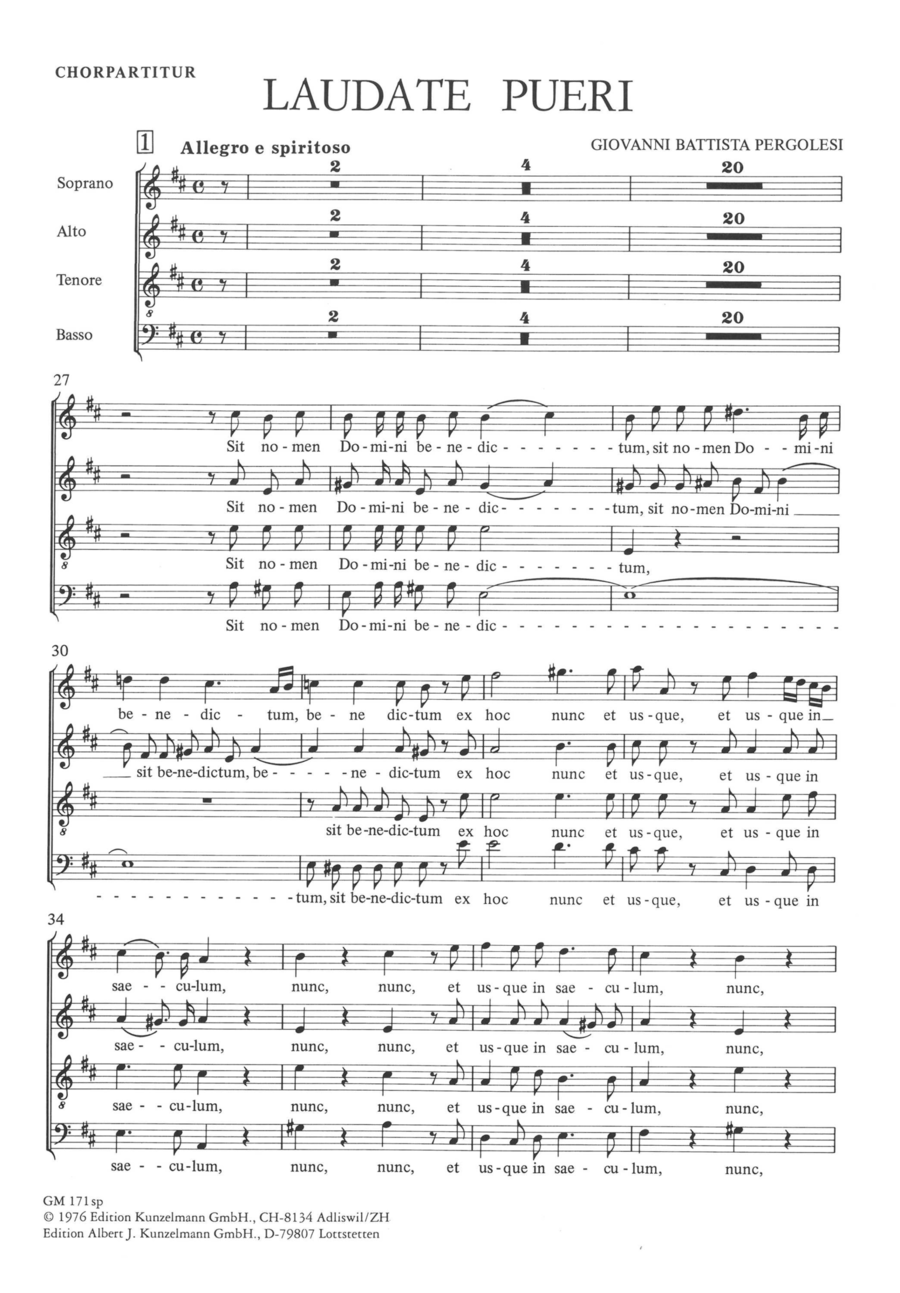 Laudate pueri (Psalm 112) Mixed Choir scores gallery preview page 1