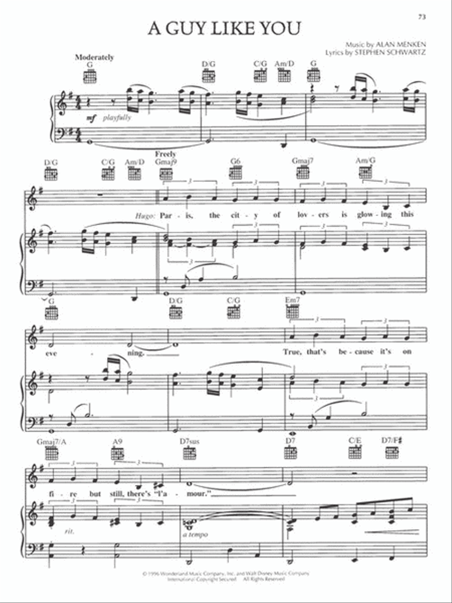 The Hunchback of Notre Dame Piano, Vocal, Guitar scores gallery preview page 6