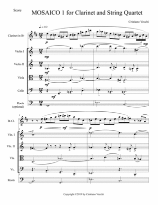 MOSAICO 1 for Clarinet and String Quartet