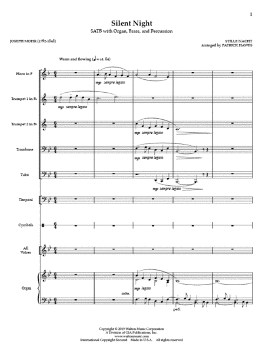 Silent Night (Full Score and Parts) 4-Part scores gallery preview page 2
