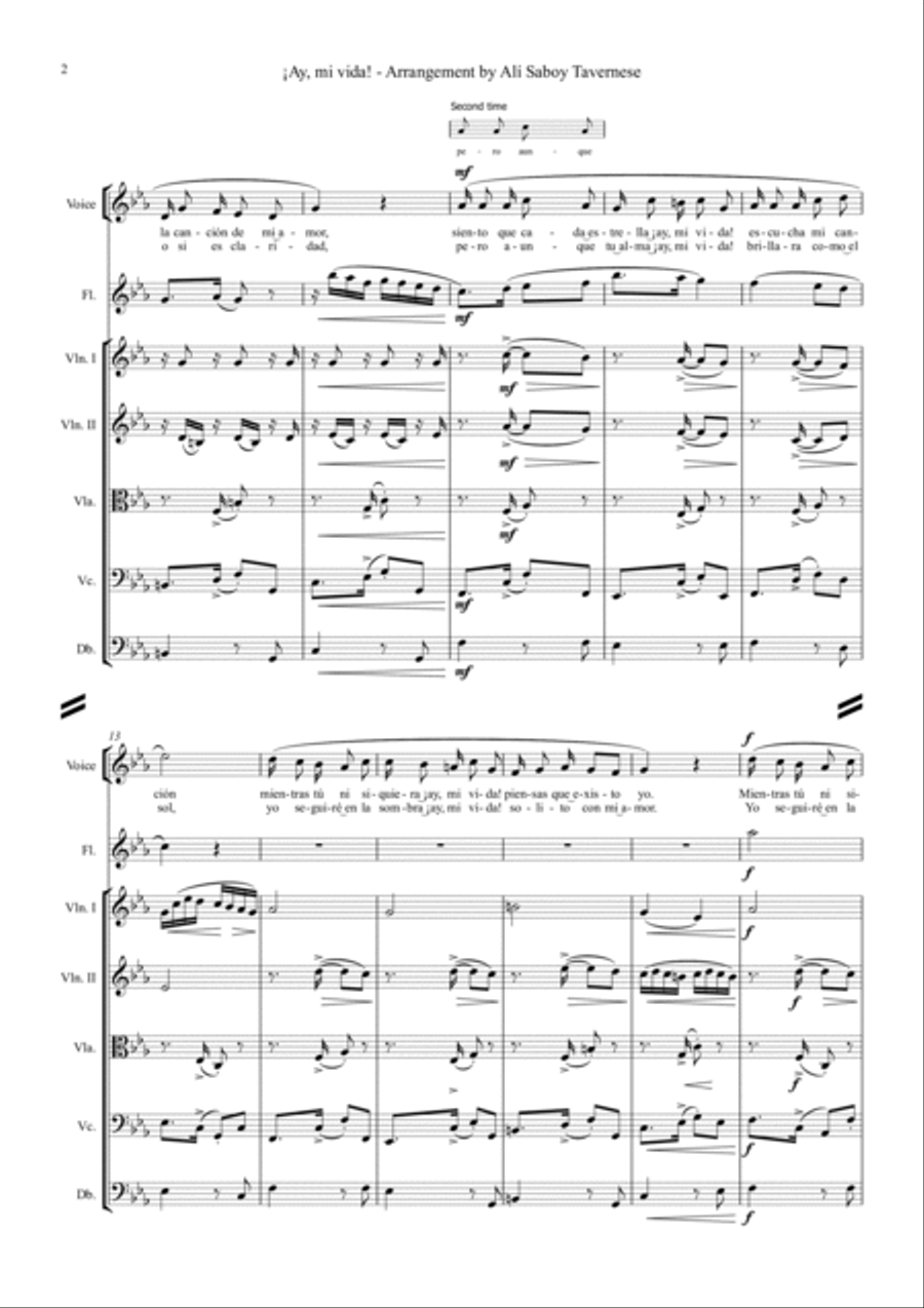 ¡Ay, mi vida! Small Ensemble scores gallery preview page 5