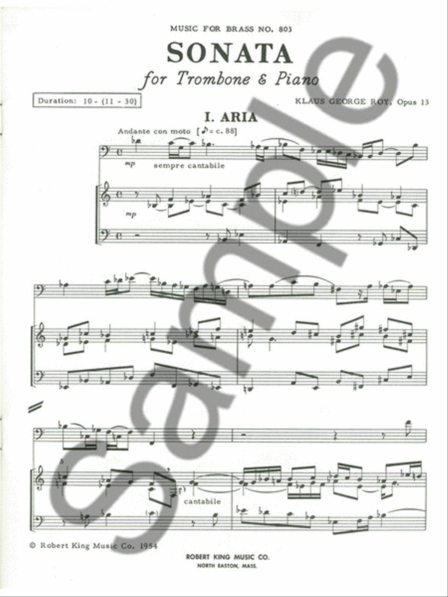 Sonate (trombone & Piano) Piano Accompaniment scores gallery preview page 2