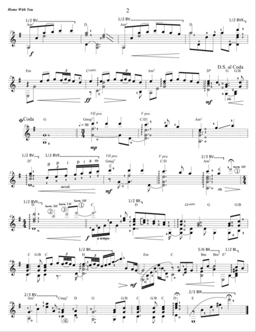 Home With You Guitar Tablature scores gallery preview page 2