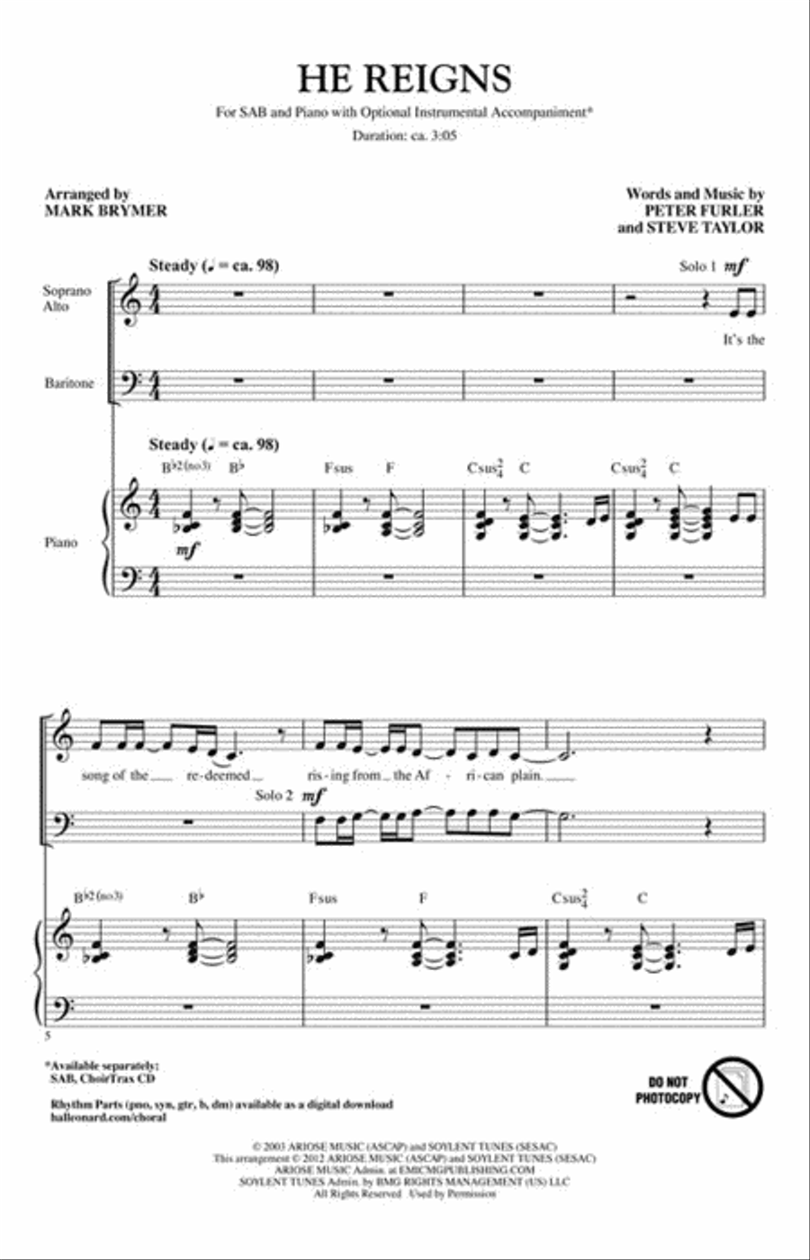 He Reigns 3-Part scores gallery preview page 2