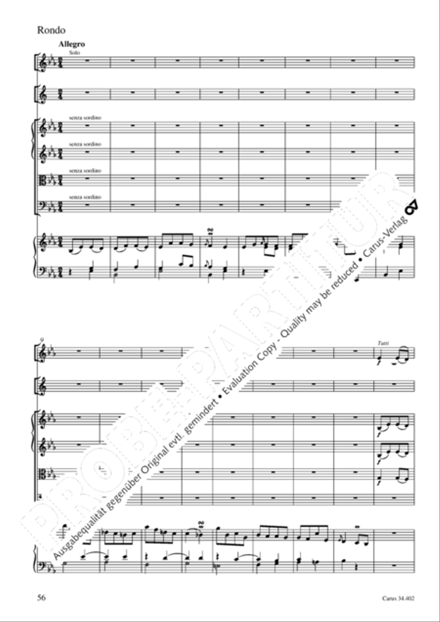 Concerto grosso for cembalo or piano Horn scores gallery preview page 57