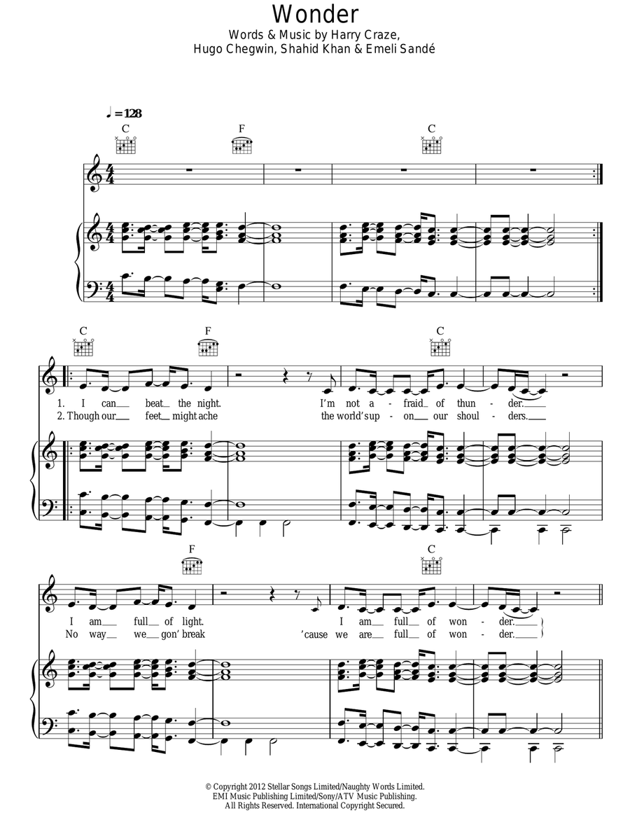 Wonder Acoustic Guitar scores gallery preview page 1
