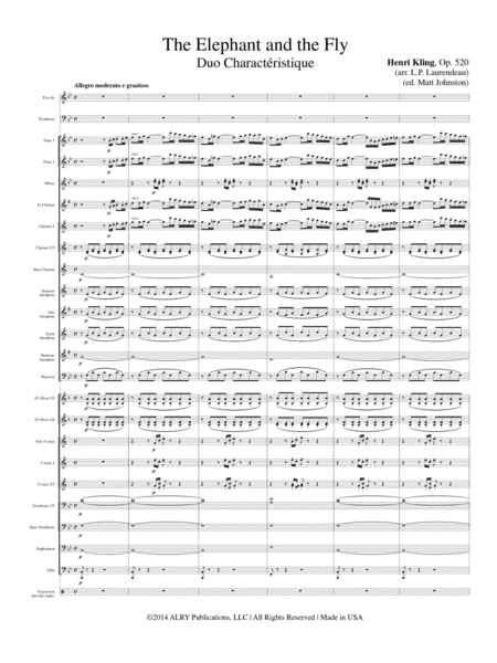 The Elephant and the Fly for Piccolo, Trombone and Concert Band (Full Score ONLY)