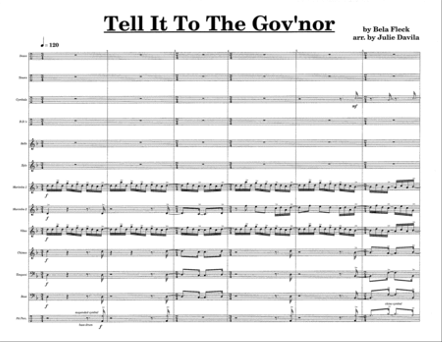 Tell It To The Gov'nor w/Tutor Tracks Percussion Ensemble scores gallery preview page 3