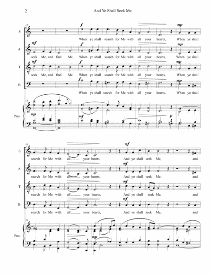 And Ye Shall Seek Me And Ye Shall Seek Me 4-Part scores gallery preview page 2