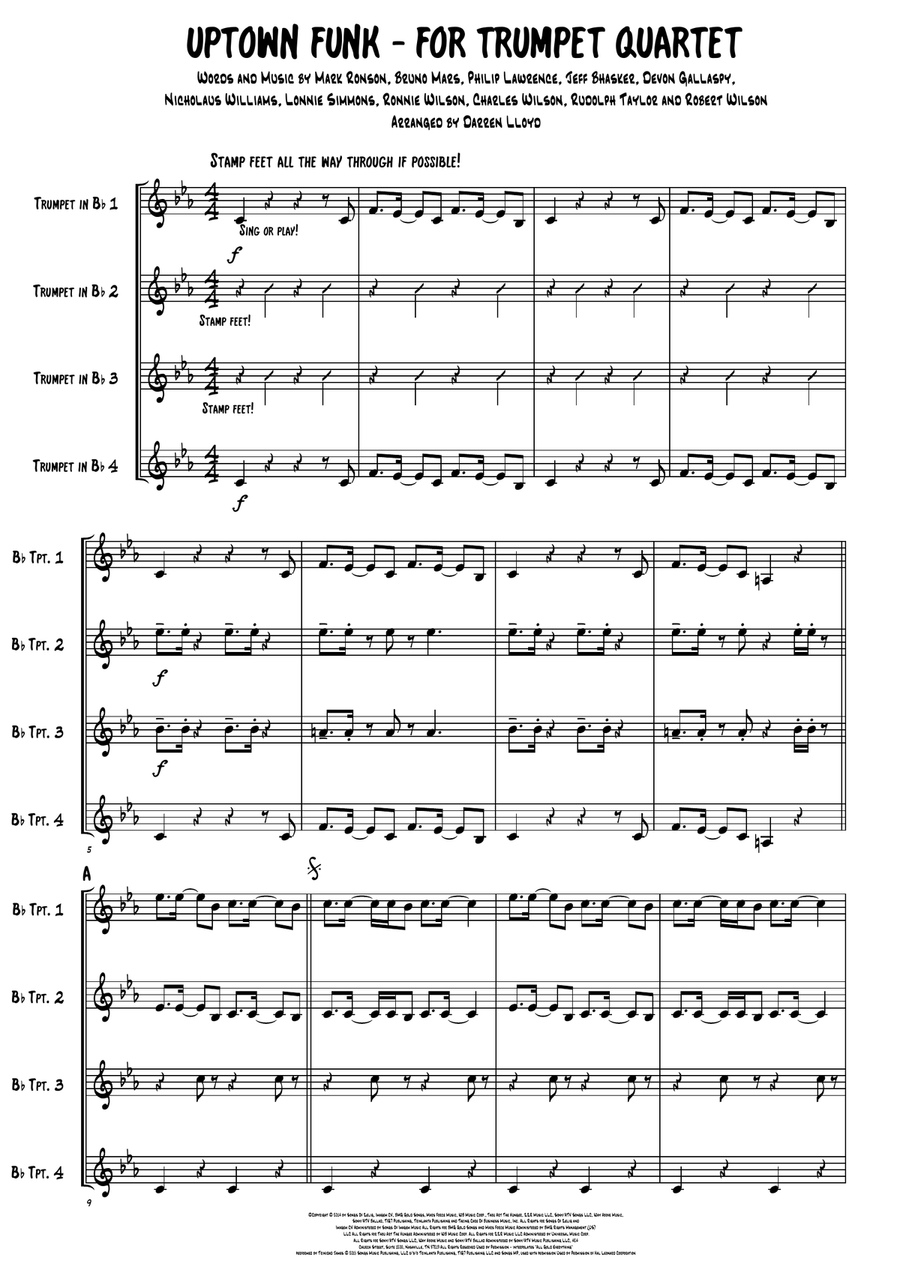 Uptown Funk Brass Ensemble scores gallery preview page 1