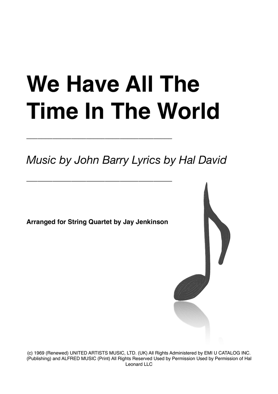 We Have All The Time In The World String Quartet scores gallery preview page 1