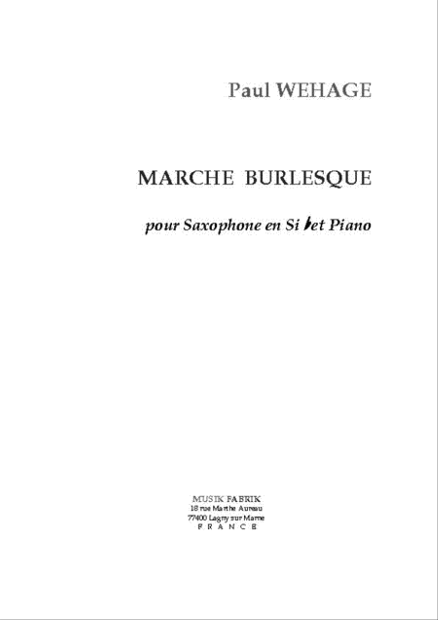 Marche Burlesque Marche Burlesque Saxophone scores gallery preview page 1