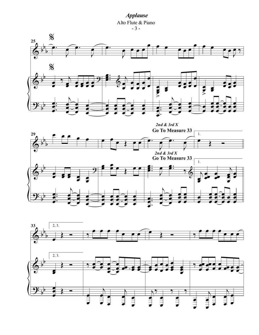 Applause Applause Flute Solo scores gallery preview page 3