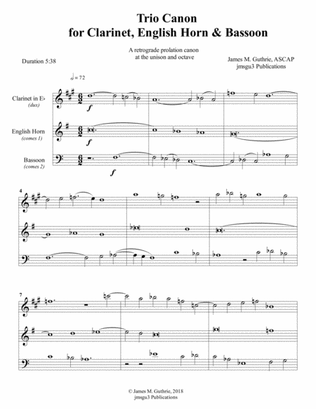 Guthrie: Trio Canon for Eb Clarinet, English Horn & Bassoon