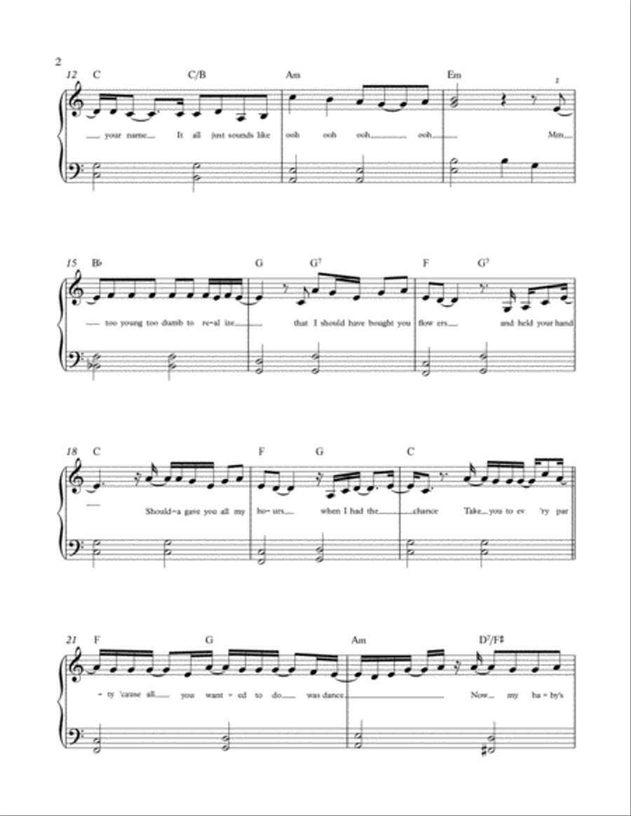 When I Was Your Man Piano Solo scores gallery preview page 2
