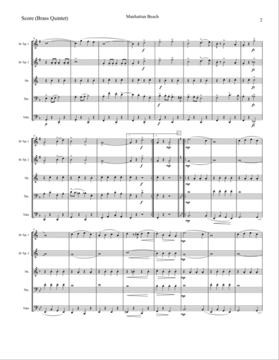 Manhattan Beach March Manhattan Beach March Brass Quintet scores gallery preview page 3