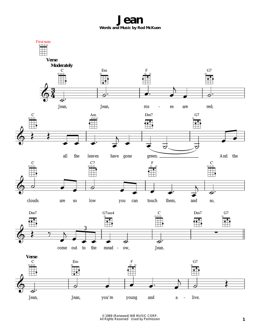 Jean Jean Ukulele scores gallery preview page 1