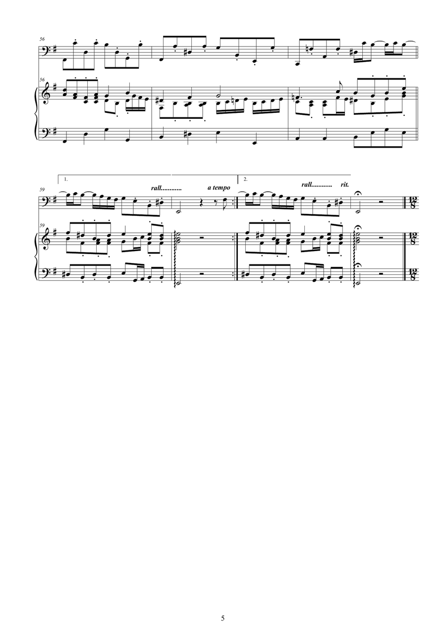 Vivaldi - Cello Sonata No.5 in E minor Op.14 RV 40 for Cello and Cembalo (or Piano) String Duet scores gallery preview page 5