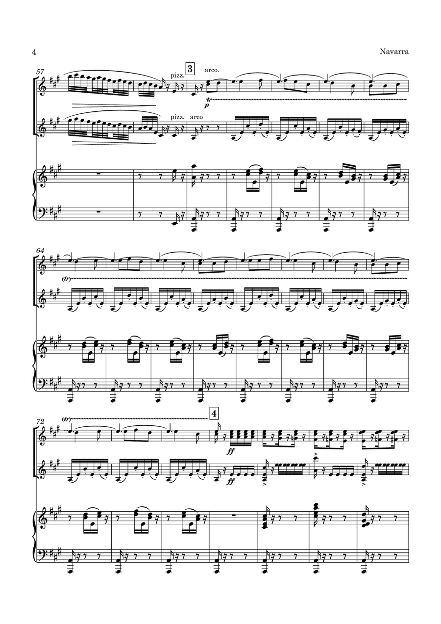 Sarasate Navarra Op. 33 for 2 Violins and Piano String Duet scores gallery preview page 5