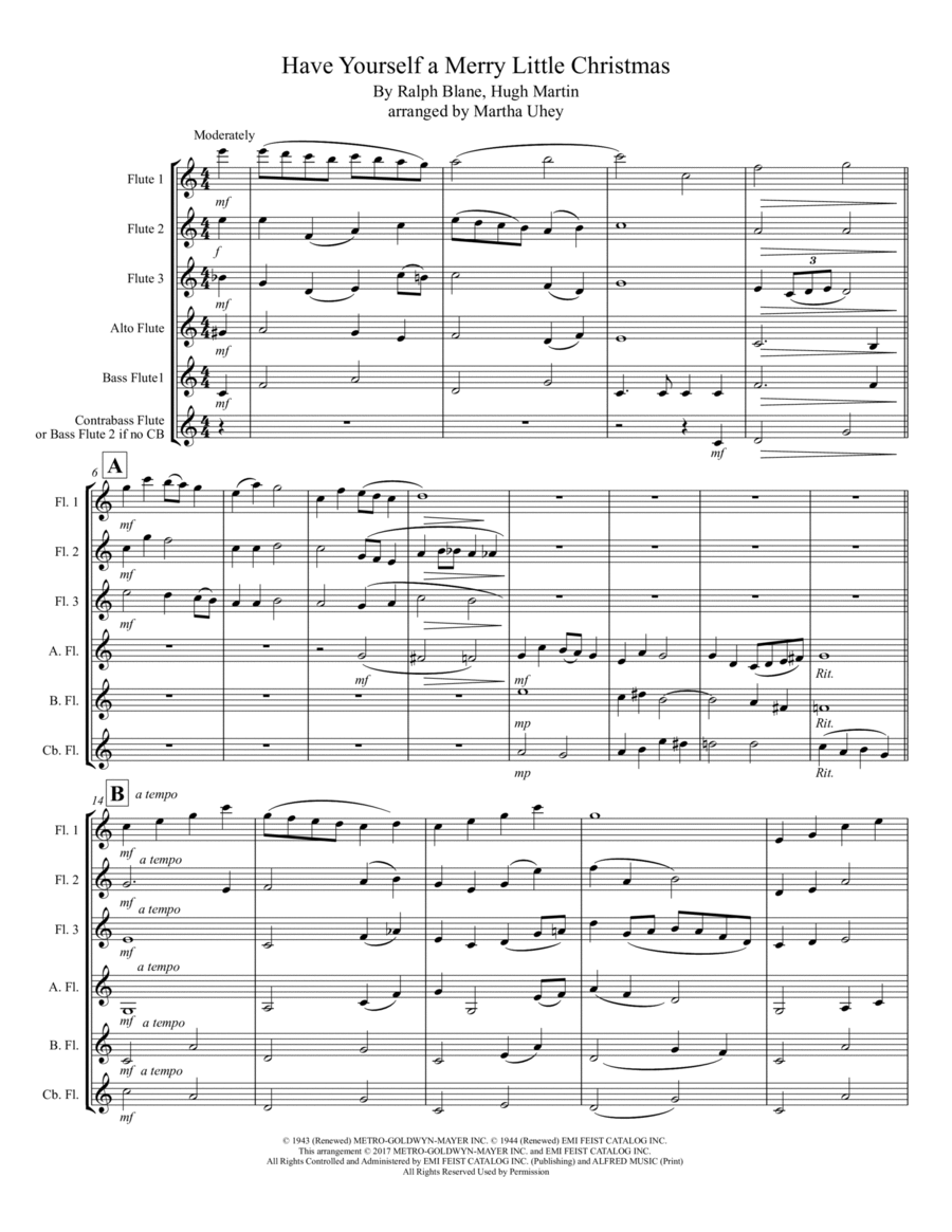 Have Yourself A Merry Little Christmas Woodwind Ensemble scores gallery preview page 1