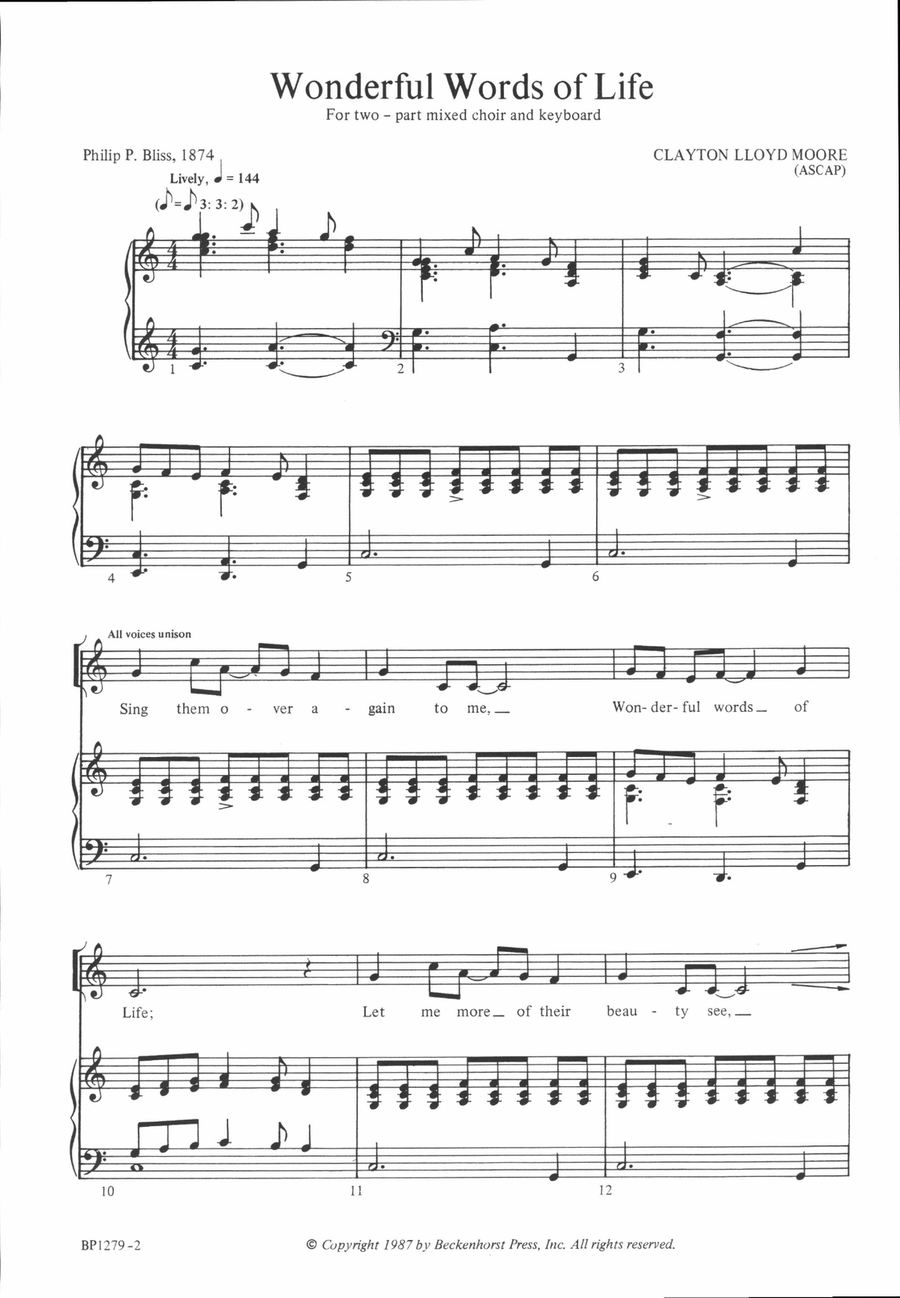 Wonderful Words of Life 2-Part scores gallery preview page 2
