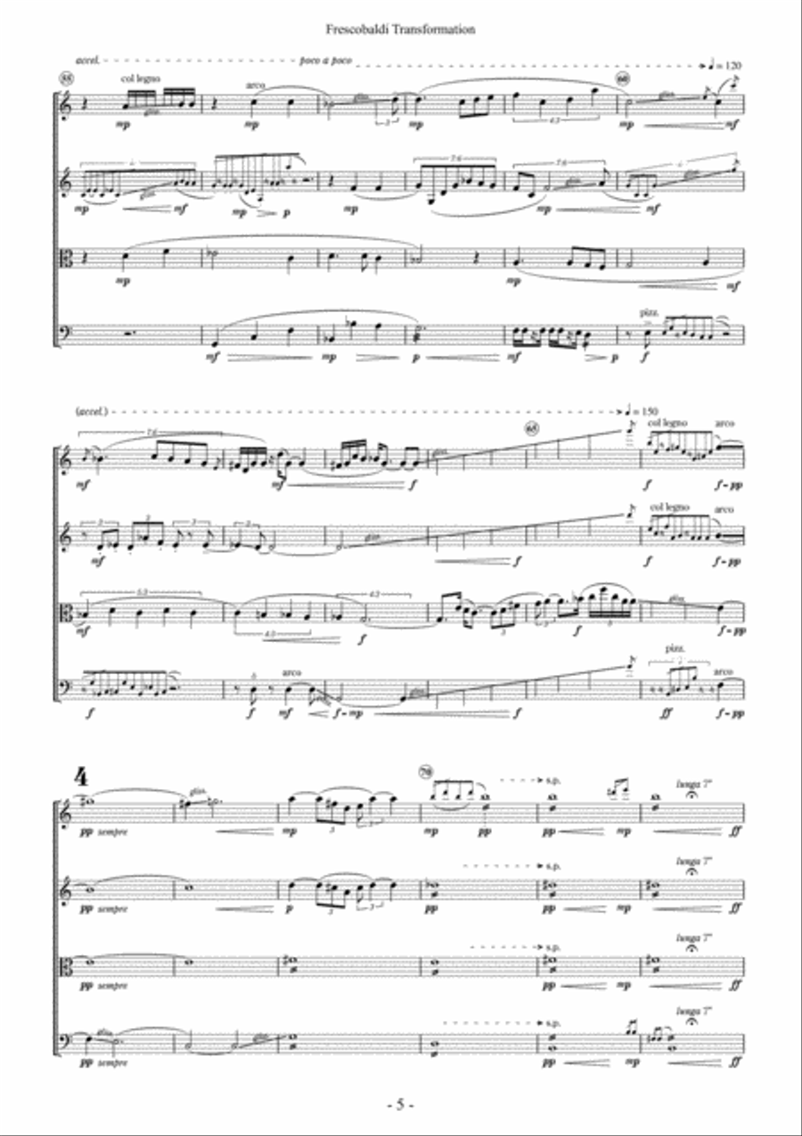 Frescobaldi Transformation (Score) String Quartet scores gallery preview page 5