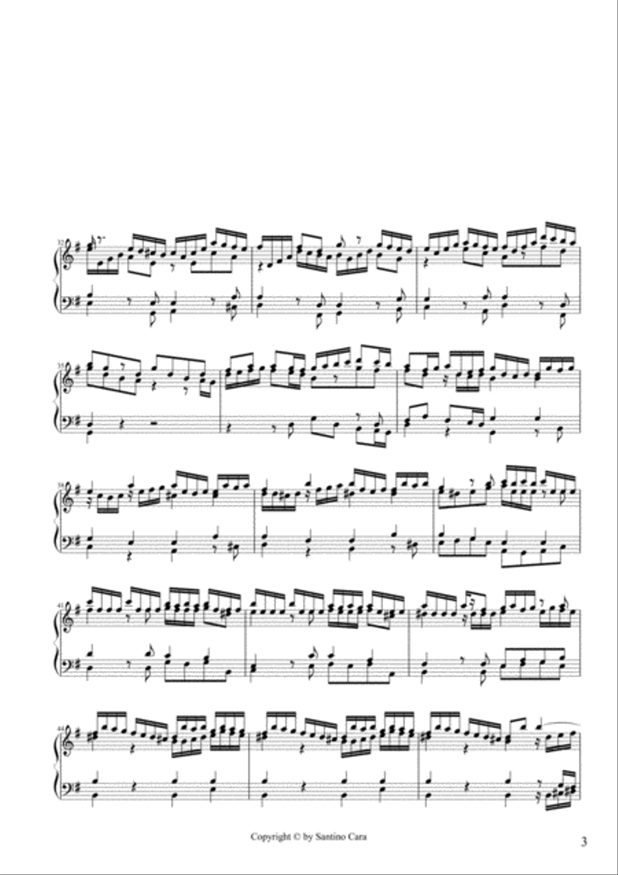 Albinoni - Sinfonia in G major-Si8- for piano - S.Cara 4-Part scores gallery preview page 3