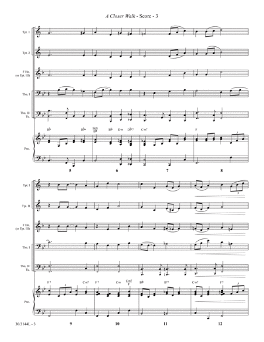 A Closer Walk Brass Ensemble scores gallery preview page 3