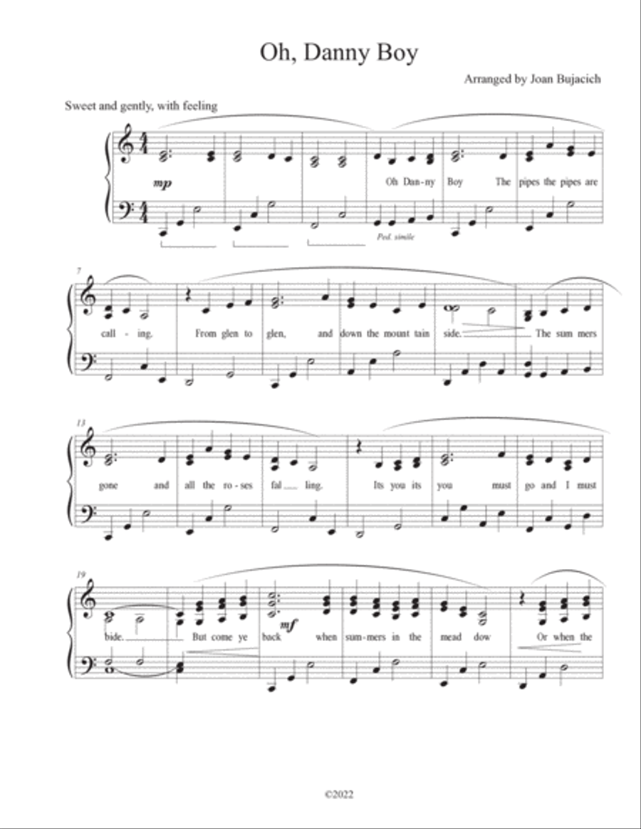 Oh Danny Boy Piano Solo scores gallery preview page 2