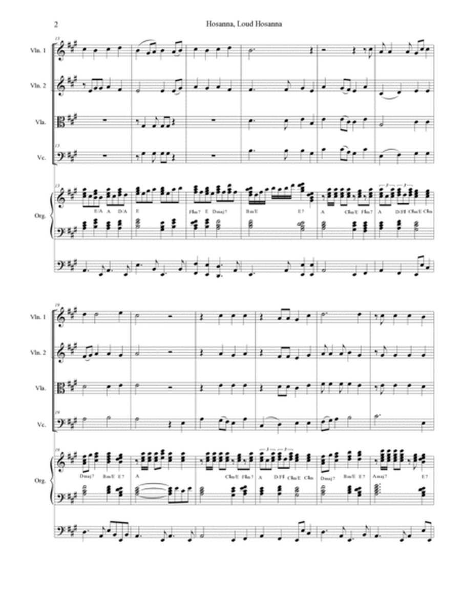 Hosanna, Loud Hosanna (String Quartet - Organ accompaniment) image number null