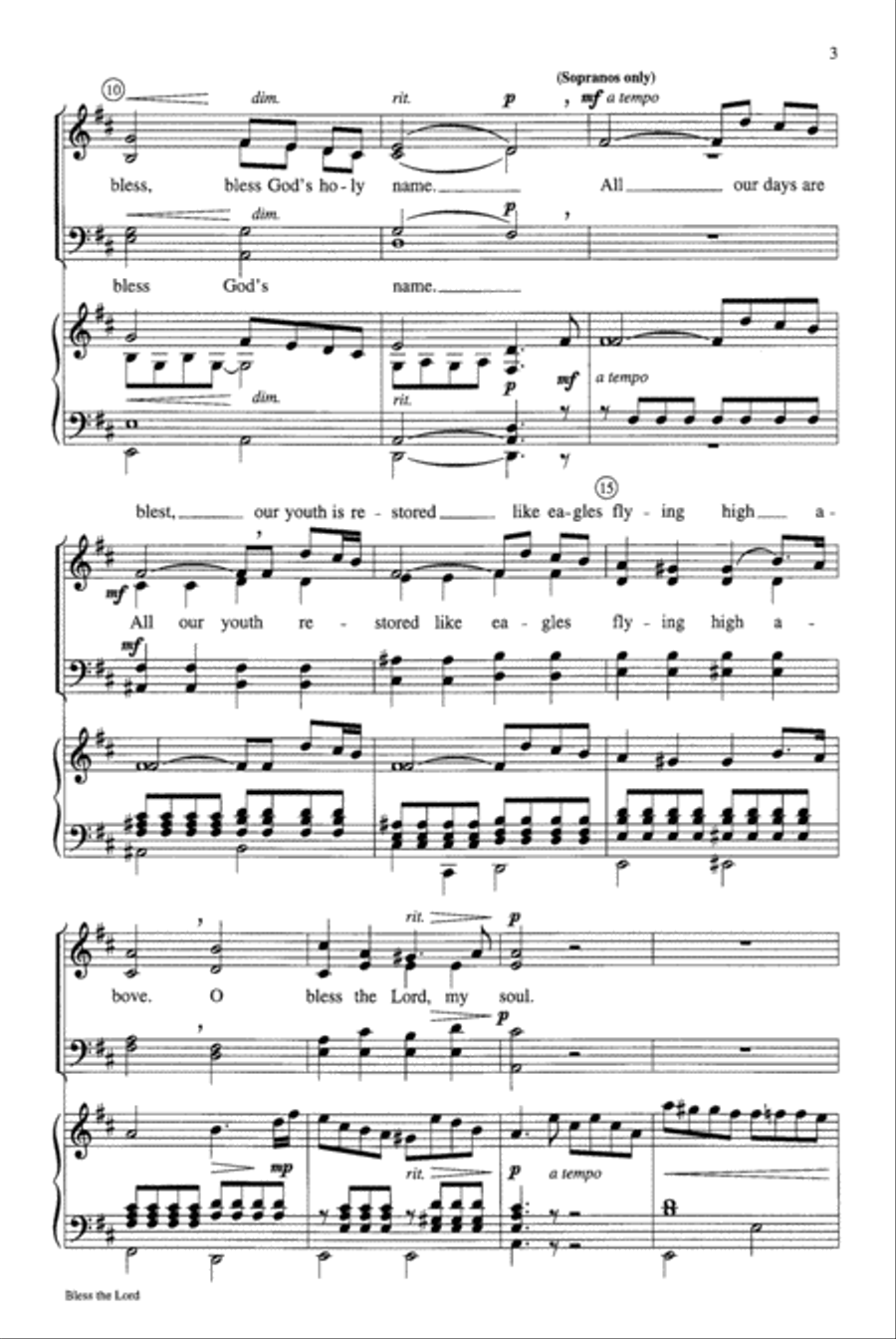 Bless the Lord Bless the Lord 4-Part scores gallery preview page 3
