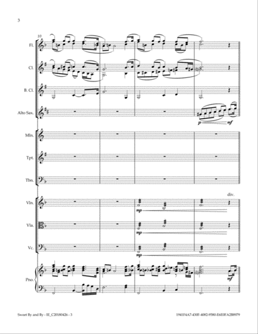 Sweet By And By (There's A Land That Is Fairer Than Day) Full Orchestra scores gallery preview page 4