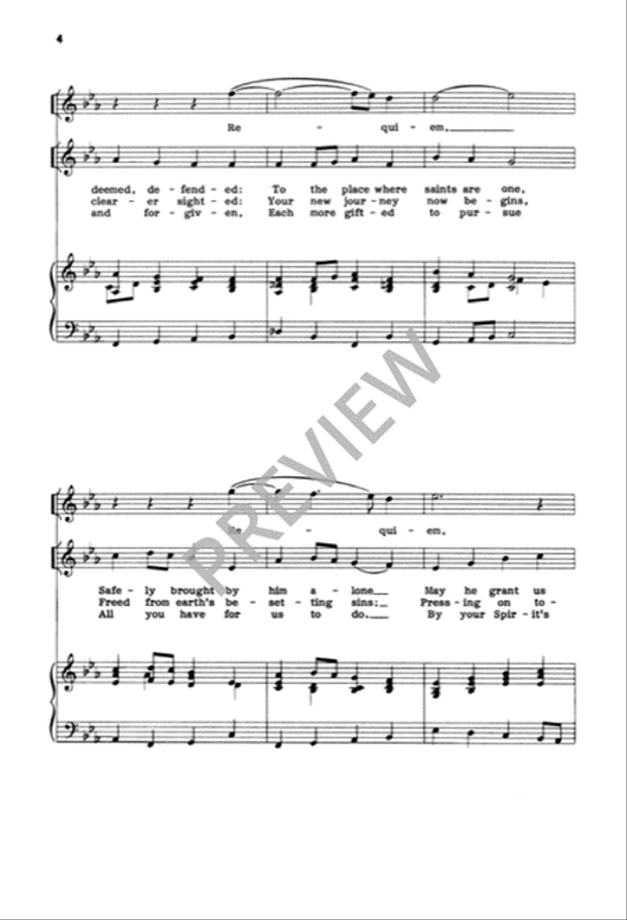 A Song of Farewell: Rest in Peace 4-Part scores gallery preview page 5
