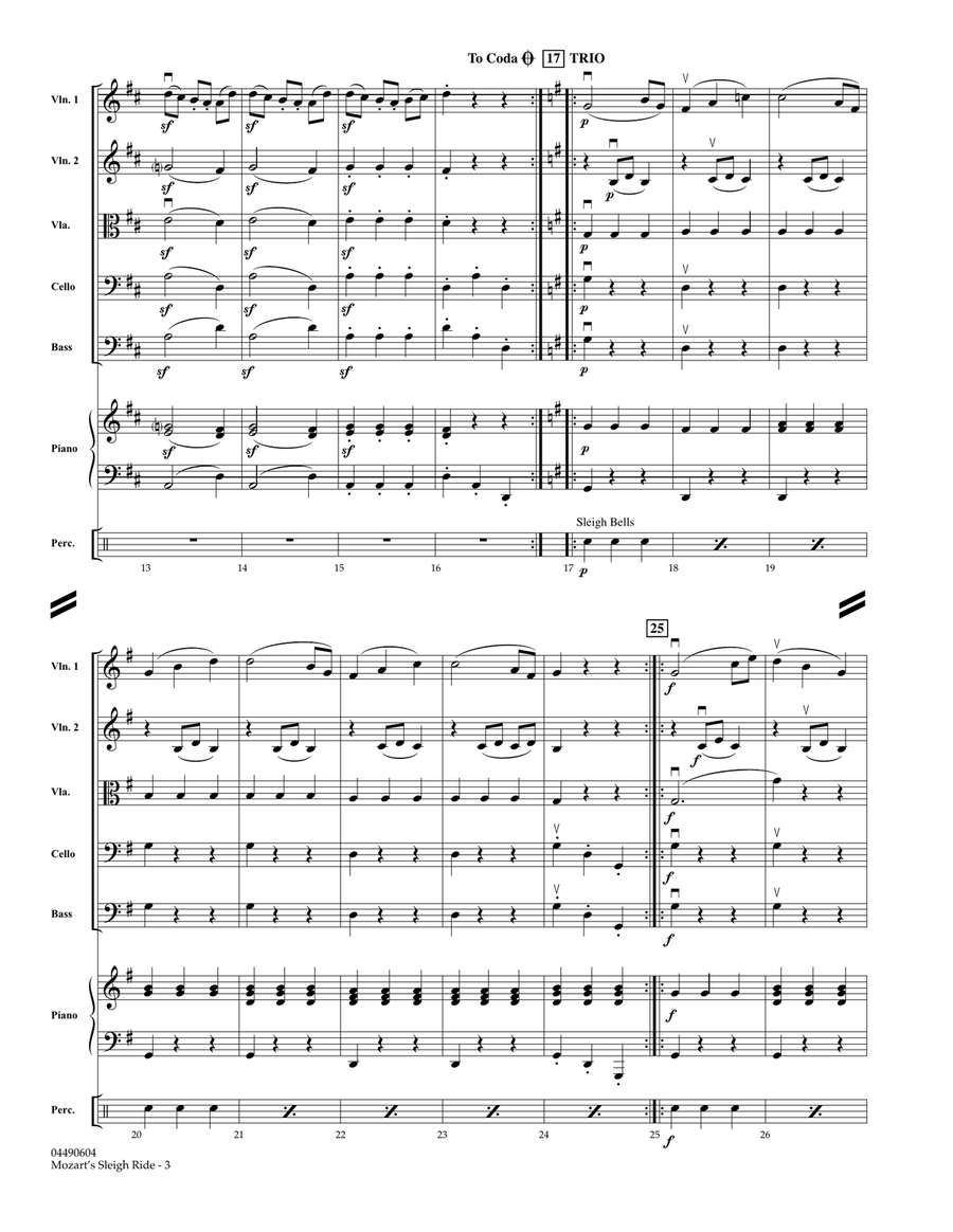 Mozart's Sleigh Ride (German Dance, K.605, No.3) - Full Score String Orchestra scores gallery preview page 2