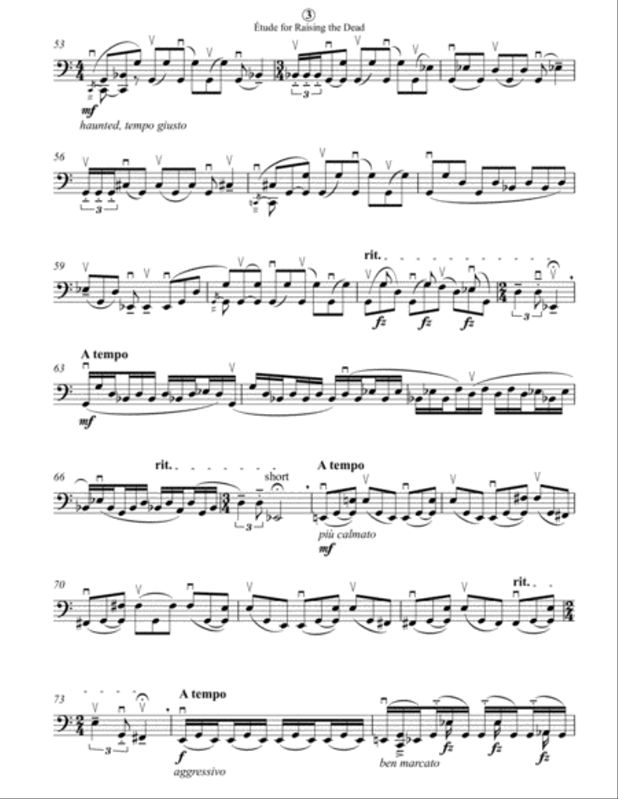 Étude for Raising the Dead Cello Solo scores gallery preview page 3