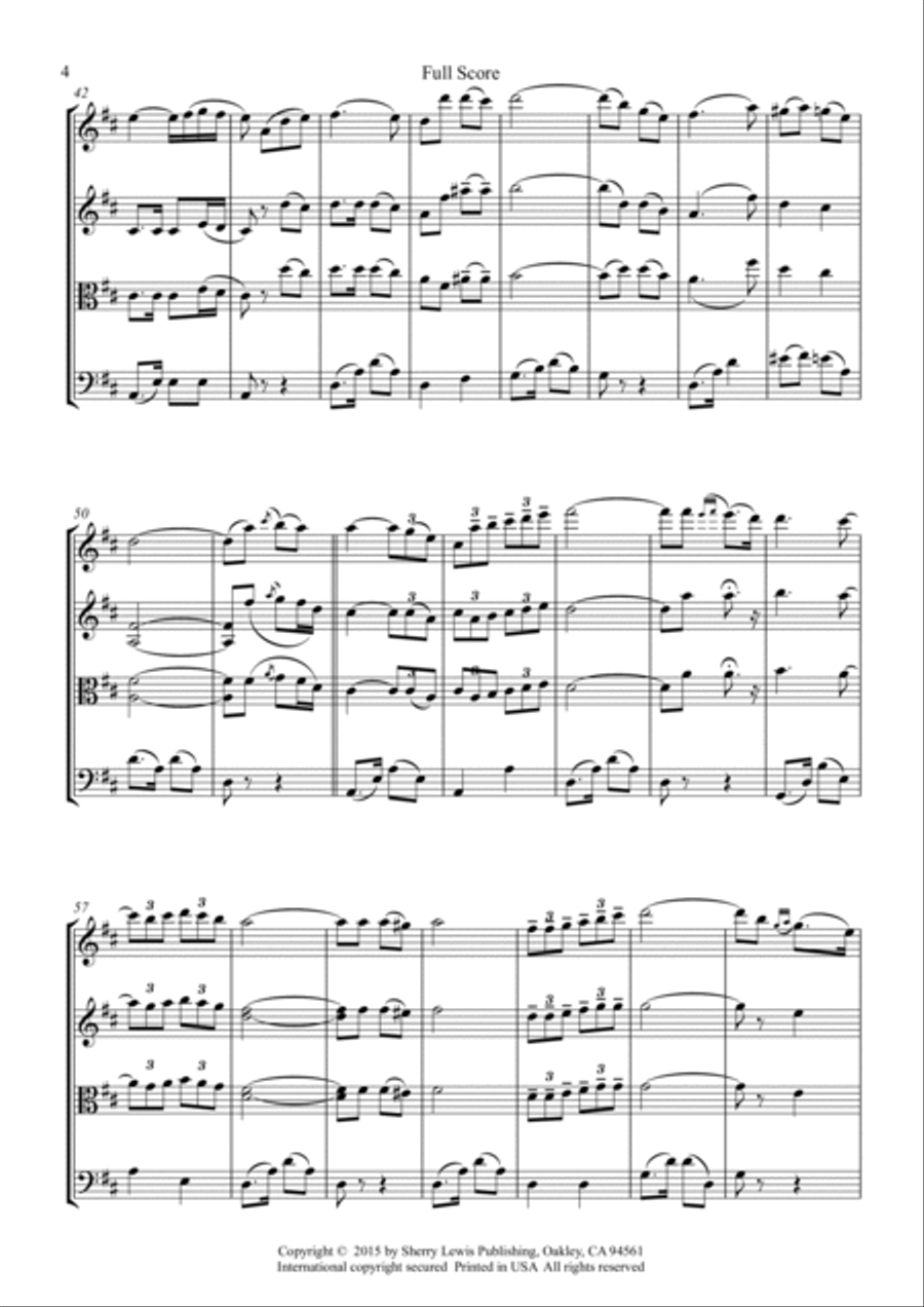 LA GOLONDRINA,Sevilla, String Trio, Intermediate Level for 2 violins and cello or violin, viola and String Trio scores gallery preview page 6
