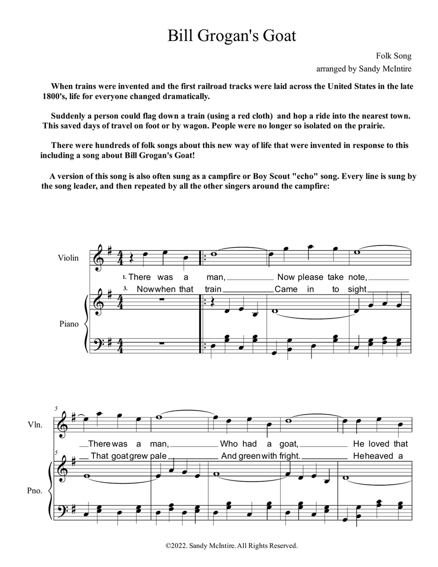 Bill Grogan's Goat Violin Solo scores gallery preview page 1