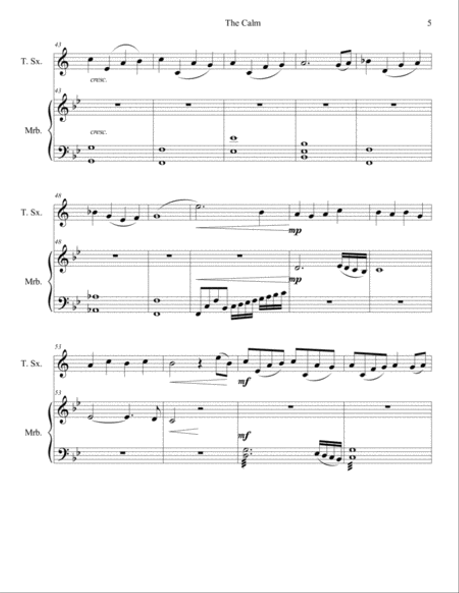 The Calm Tenor Saxophone scores gallery preview page 5