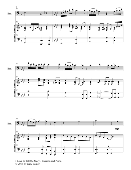 Gary Lanier: 3 BEAUTIFUL HYMNS, Set V (Duets for Bassoon & Piano) image number null