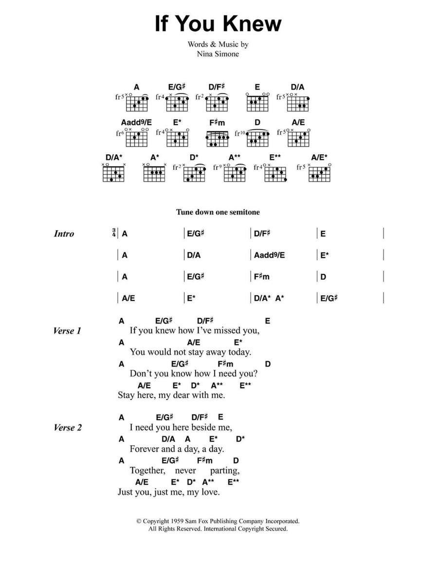 If You Knew Easy Guitar scores gallery preview page 1