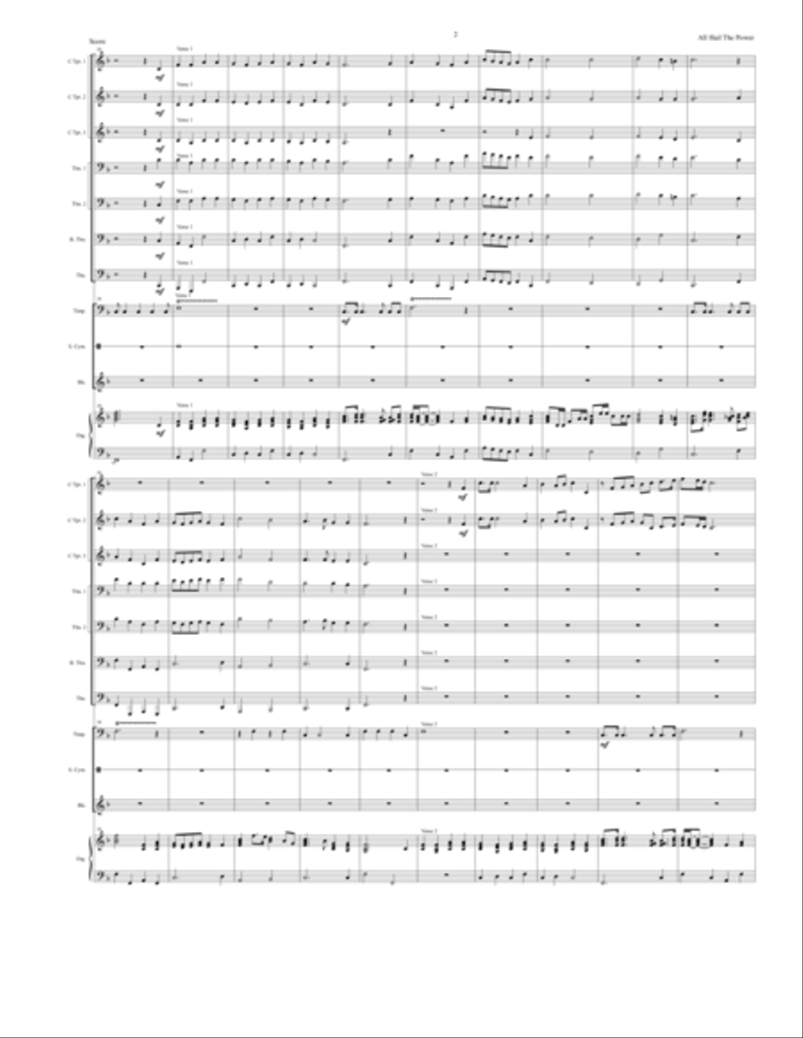 All Hail the Power of Jesus' Name Horn scores gallery preview page 3