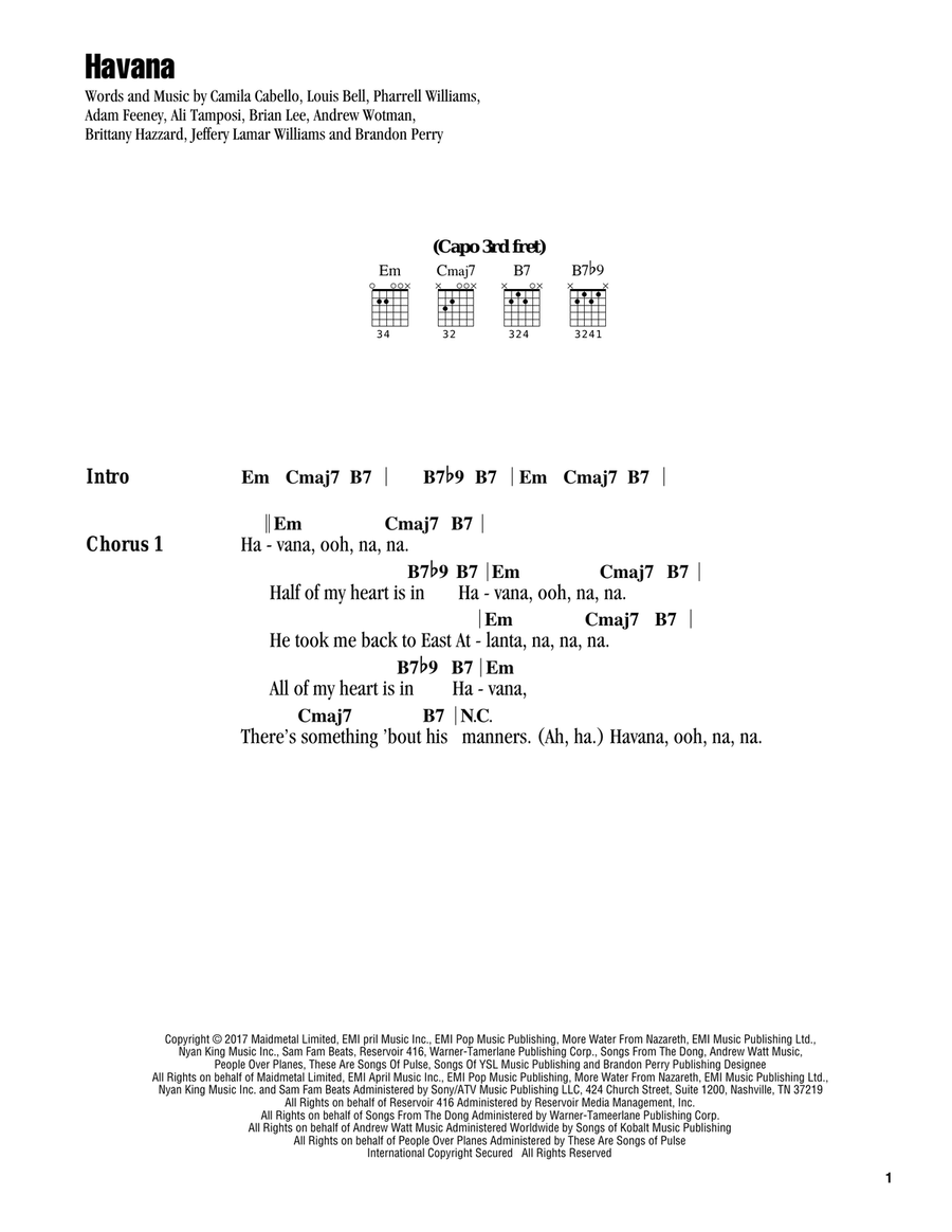 Havana Acoustic Guitar scores gallery preview page 1