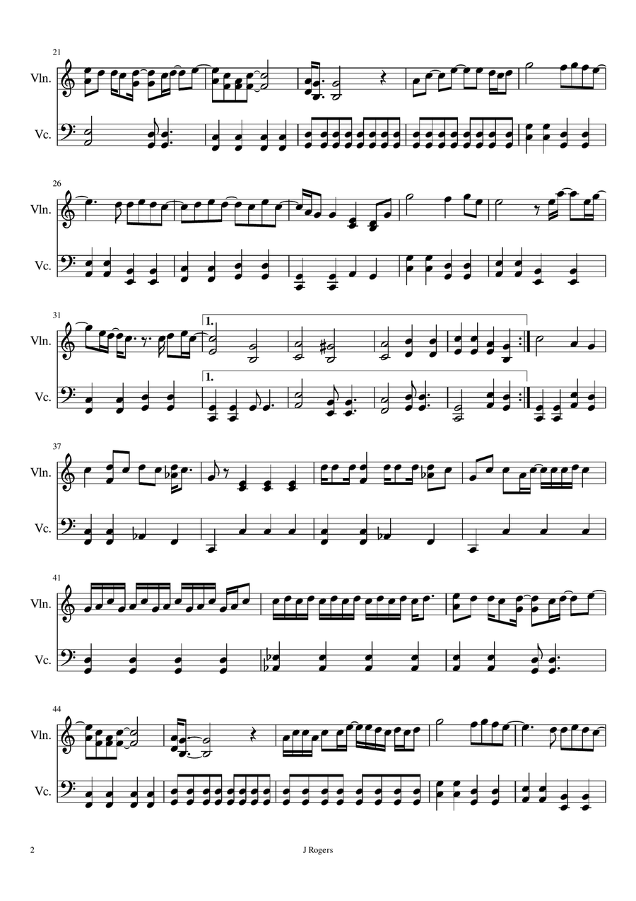 Don't Look Back In Anger String Duet scores gallery preview page 2
