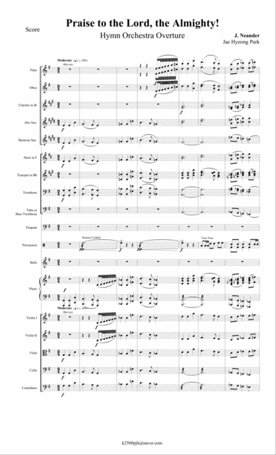 Praise to the Lord, Almighty Full Orchestra scores gallery preview page 1