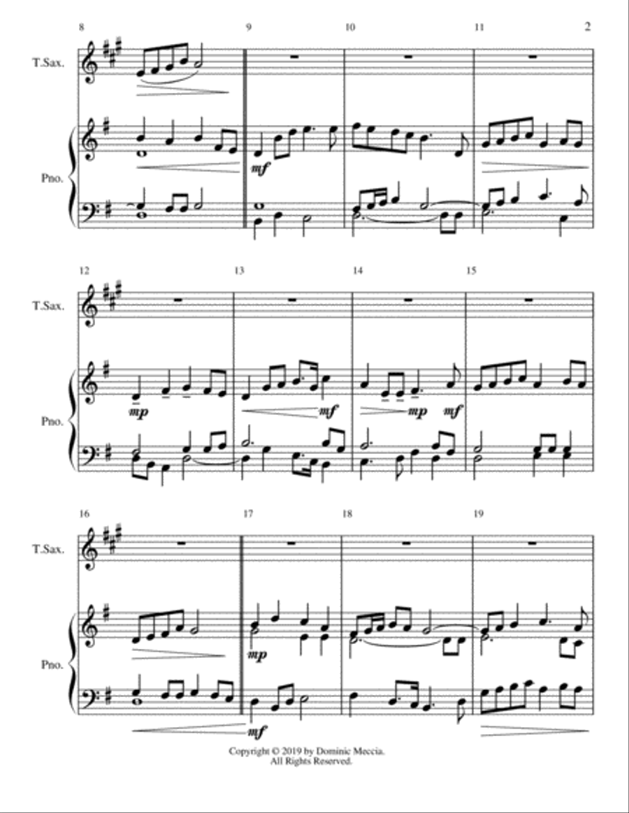 A Mom's Gift- A Tenor Sax and Piano Duet Woodwind Duet scores gallery preview page 2